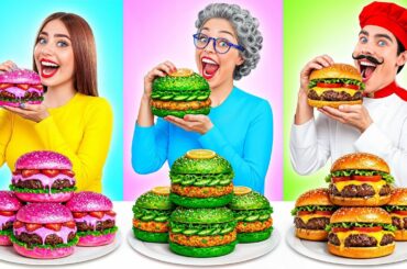 Rainbow VS Chocolate VS Pink Color Cooking Challenge | Kitchen Battle with Food Multi DO Challenge