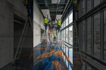 From Raw Concrete to Molten Luxury — Blue & Orange Epoxy Dining Reveal