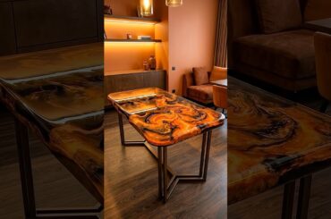 Satisfying Resin Pour: Making a Luxury Lava Table! 🔥