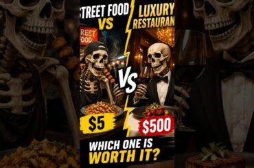 $1 Street Food vs $1000 Luxury Meal 😱 Ultimate Food Battle! #shorts