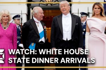 WATCH: King Charles and Queen Camilla Arrive for Lavish White House State Dinner
