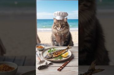 Cat Chef Sedol Cooks His Favorite Meal: Crispy Korean Grilled Fish! 🐟🐾 #koreanfood #catchef #cat