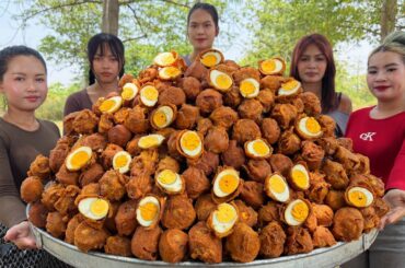 Amazing cooking eggs crispy fry | deep fried recipe