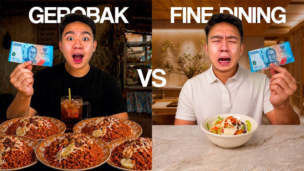 Makan Pake Uang 50rb di Gerobakan VS Fine Dining ! Makan Pake Uang 50rb di Gerobakan VS Fine Dining !