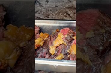 Grilled Hanger Steak with Roasted Garlic #shorts #bbq #youtubeshorts #cooking #