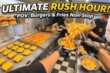POV: ULTIMATE RUSH HOUR! (100+ Burgers & Fries Non-Stop) 🍔🔥 Foodtruck cooking