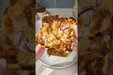 viral bbq chicken air fryer toast recipe 🍗🍞 #cooking #toast #bread #snacks #recipe #shorts #food