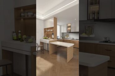 Small apartments should definitely have this kind of open-plan kitchen/dining area design. #kitchen