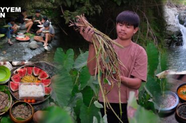 Harvest and cook GABI by the waterfalls | Picnic with my family, cooking various gabi/taro dishes!