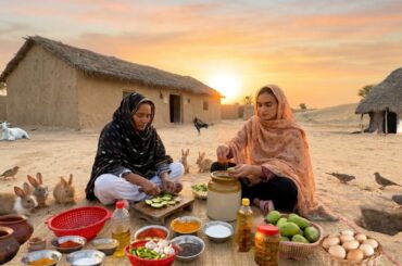 Early Morning in Desert Village | Cooking Traditional Breakfast | Sweet dish of raw mango Recipe?