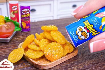 🍟 Homemade Mini Crispy Pringles Potato Chips Recipe | ASMR Cooking Mini Food