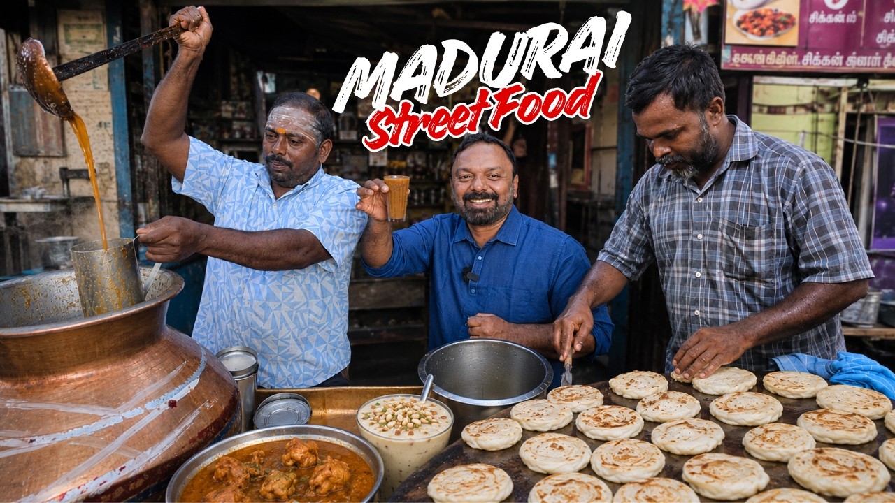മധുരൈയിലെ പൊളി രുചികൾ! Madurai Street Food Tour | Bun Parotta, Kari Dosai & Jigarthanda മധുരൈയിലെ പൊളി രുചികൾ! Madurai Street Food Tour | Bun Parotta, Kari Dosai & Jigarthanda