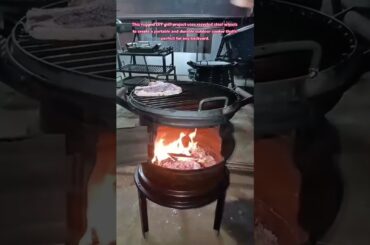 Amazing BBQ Grill Made With Scrap Wheel #BBQ #grill #outdoors #cooking #backyard #stake #meat #how