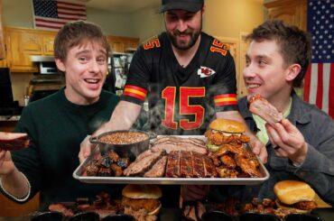 Two Brits try Homemade American BBQ!