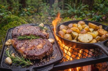 Cooking Steak in the Rain | Wild Alaska Forest