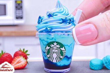 🥤 So Satisfying Mini Starbucks Blue Frappuccino Making Ideas | ASMR Cooking Mini Food