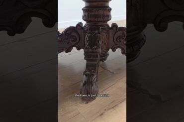 13-Foot Black Forest Antique Dining Table with Incredible Hand Carvings
