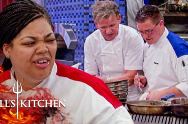 Chef Ramsay Teaches Chef How To Cook Scallops as Chef Lets Kids Do All the Work | Hell's Kitchen