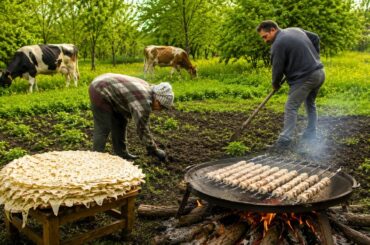 Azerbaijan Mountain Village Life and Rustic Cooking - Incredibly Delicious Lamb Fat!