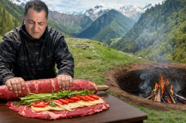 Mountain Fire Magic: Cheesy Rib Roll-Up (Insane Cheese Pull)