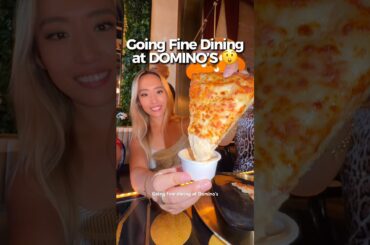 Never thought I’d be FINE DINING at DOMINO’s 😭🍕✨ #losangeles #foodie #pizza