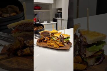 Friday Dinner - Homemade Dagwood with Chicken Wings and Wedges #cooking #foodie #ostrich  #chicken