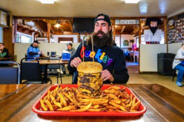 TRYING TO BREAK A BURGER EATING RECORD AT A BARN IN THE MIDDLE OF THE DESERT | BeardMeatsFood