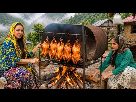 Rural Life in IRAN : Cooking Whole Chickens in a Barrel Oven in the Village 🔥🍗 Rural Life in IRAN : Cooking Whole Chickens in a Barrel Oven in the Village 🔥🍗