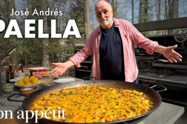 How José Andrés Makes A Massive Open-Fire Paella | Made to Order | Bon Appétit