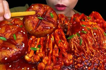 Eating Spicy Food|| Spicy Enoki Mushroom ||MUKBANG Mushroom