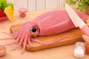 Mini Seafood Cooking 🦑 How to Make Squid in Sweet & Sour Sauce with Rice | Petite Cooking