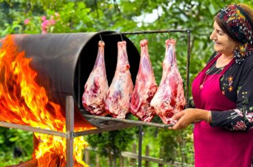 Grandma Cooks Lamb Legs in a Barrel - What Comes Out Will Amaze You