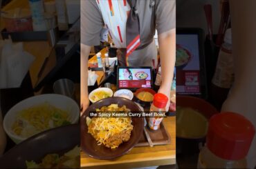 Eating Japanese fast food on a rainy day