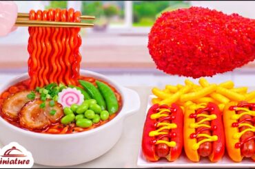 Best Combo Food 😇 How To Make Mini Fried Chicken With Spicy Korean Noodles & Hot Dogs & Fries