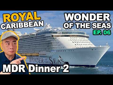 Second Dinner in the Main Dining Room. “Wonder of the Seas”, Royal Caribbean Cruise. Second Dinner in the Main Dining Room. "Wonder of the Seas", Royal Caribbean Cruise.