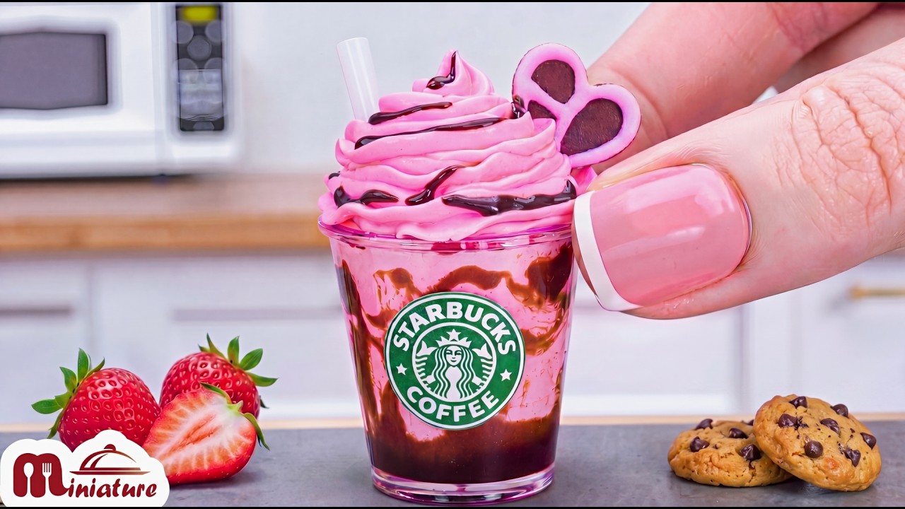 π So Refreshing Mini Strawberry Chocolate Frappuccino Making Ideas | ASMR Cooking Mini Food π So Refreshing Mini Strawberry Chocolate Frappuccino Making Ideas | ASMR Cooking Mini Food