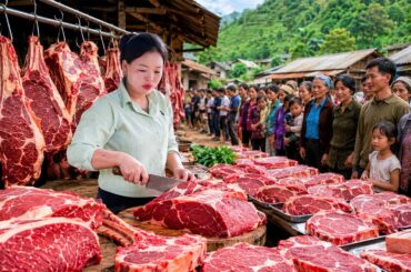 Best-Selling Traditional Black Pork at the Local Market | Cooking Simple Meat Dinner