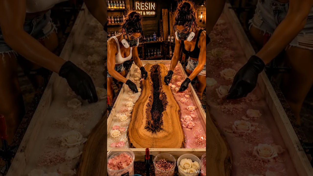 Luxury Rose Resin Dining Table Build ✨ Luxury Rose Resin Dining Table Build ✨