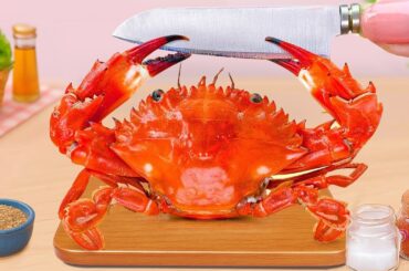 Viral Tiny Cooking Recipe 🦀 Yummy Fried Crab with Cream Sauce So Easy | Petite Cooking