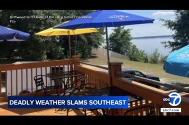 Woman killed by patio umbrella at lakeside restaurant