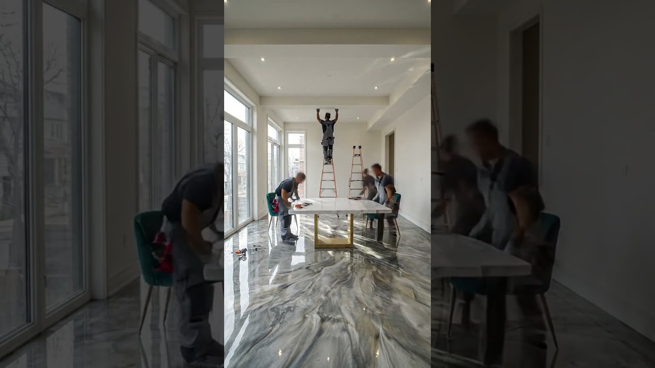 🔥 Metallic Epoxy Dining Room Transformation | Concrete to Luxury ✨Epoxy Flip 🔥 Metallic Epoxy Dining Room Transformation | Concrete to Luxury ✨Epoxy Flip