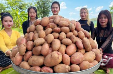 Amazing cooking potato to make french fries with sauce recipe