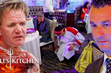 Chef Ramsay Loses It as VIPs Sent Back Raw Calamari & Chef Nearly Burns Customer | Hell's Kitchen