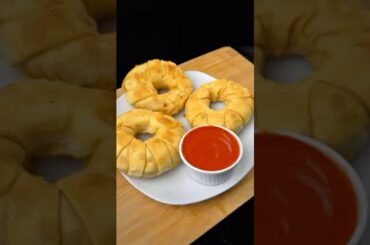 Golden Crispy Samosa Ring ASMR #short #youtubeshorts #crispy #asmr #cooking #food
