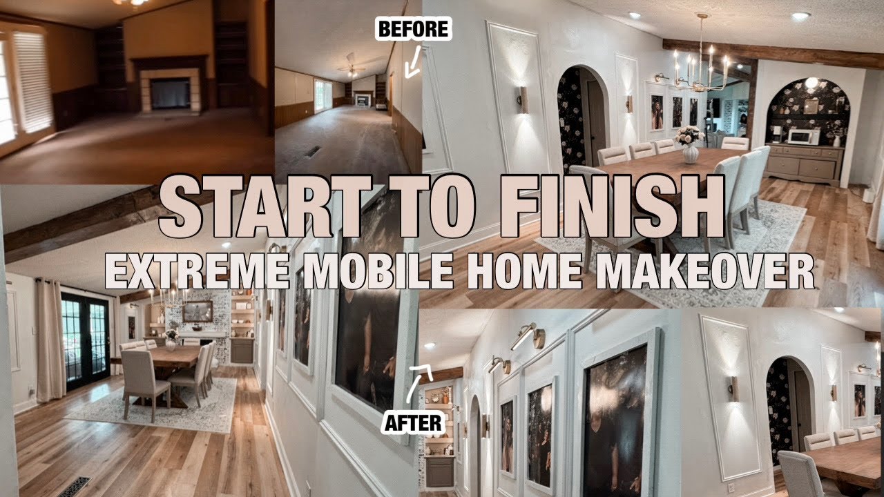 START➡️FINISH EXTREME MOBILE HOME DINING ROOM MAKEOVER | OLD DOUBLE WIDE TRAILER TOUR! ROOM REVEAL! START➡️FINISH EXTREME MOBILE HOME DINING ROOM MAKEOVER | OLD DOUBLE WIDE TRAILER TOUR! ROOM REVEAL!
