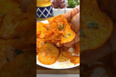 Spicy Crispy Potato Chips 🌶️✨#easysnackrecipe #snackrecipe #trending #subscribe #cooking #shorts