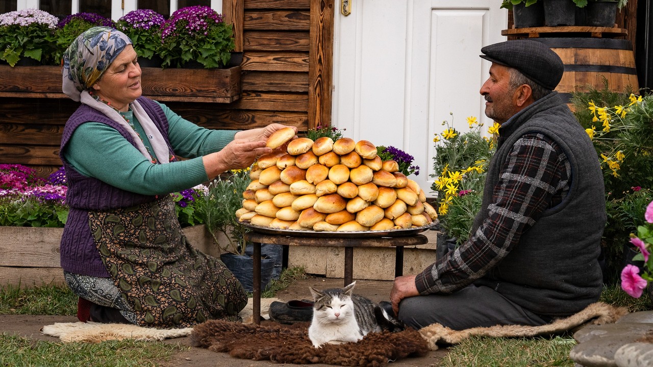 Fresh Bread Cooked Over Fire – Ancient Village Technique 🍞🔥 Fresh Bread Cooked Over Fire – Ancient Village Technique 🍞🔥