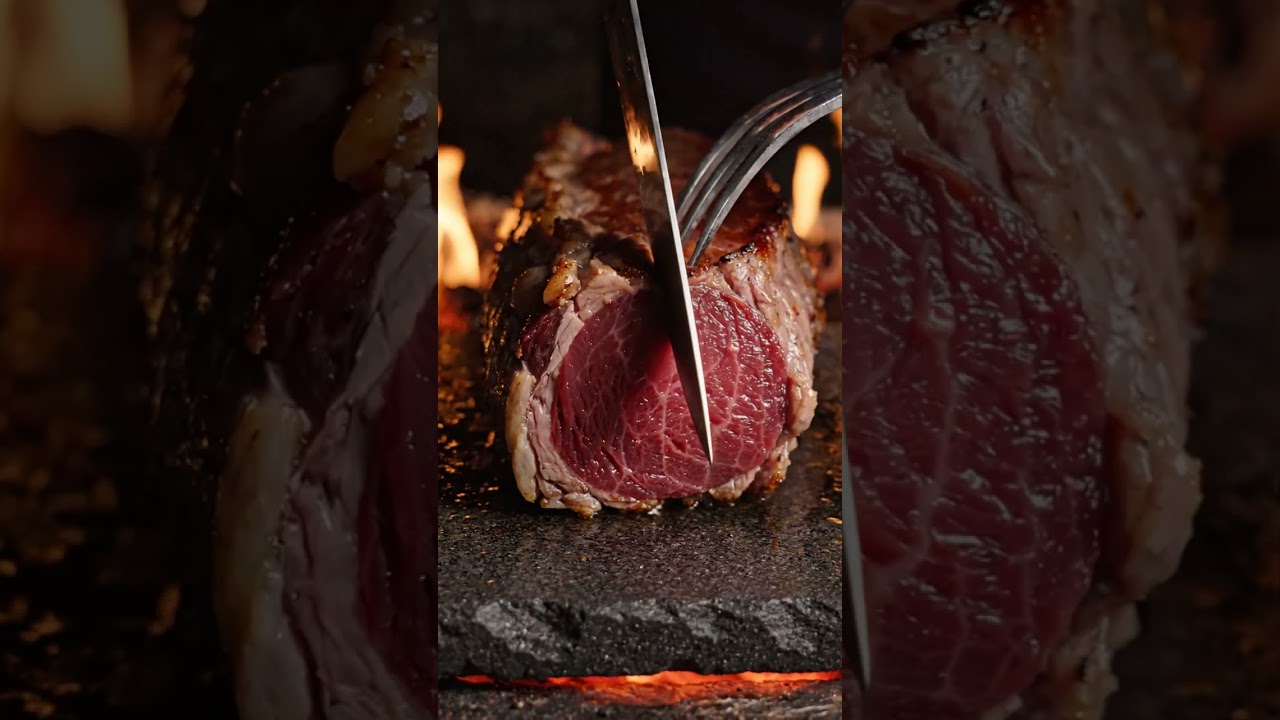 The Perfect Slice: Venison Loin on Hot Stone #Shorts The Perfect Slice: Venison Loin on Hot Stone #Shorts