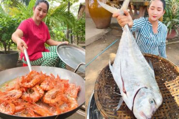 COOKING with SROS ASIAN FOOD COOKING style | Cozy Cook in Countryside | Amazing Cooking