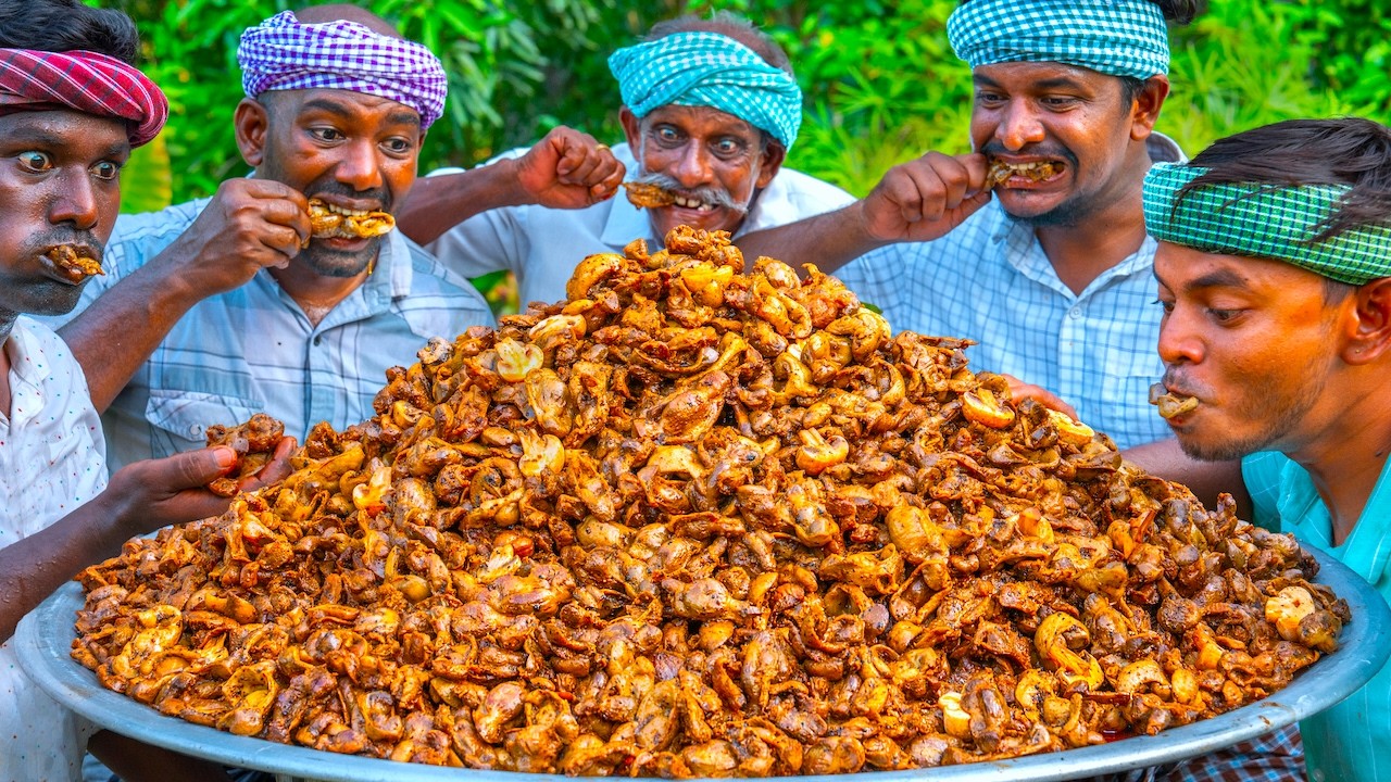 CHICKEN GIZZARD FRY | Mushroom Gizzard Pepper Fry Recipe Cooking in Village | Chicken Parts Recipe CHICKEN GIZZARD FRY | Mushroom Gizzard Pepper Fry Recipe Cooking in Village | Chicken Parts Recipe